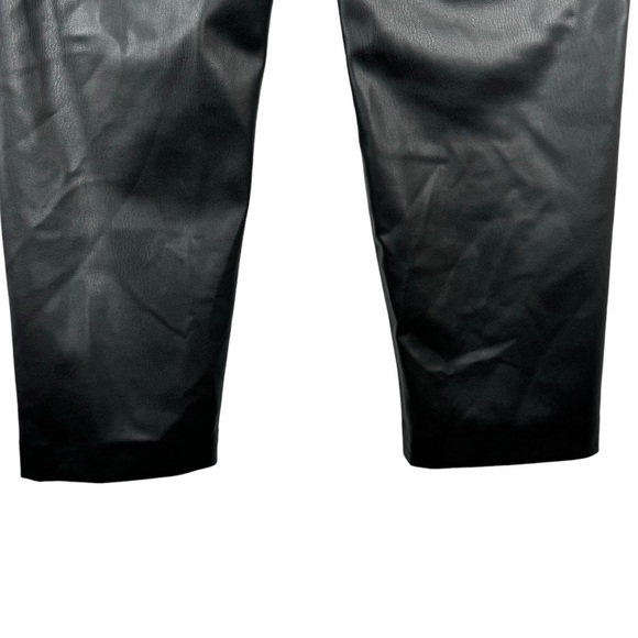 Zara Ankle Faux Leather Pants High Rise  Black Size Small - Picture 8 of 14